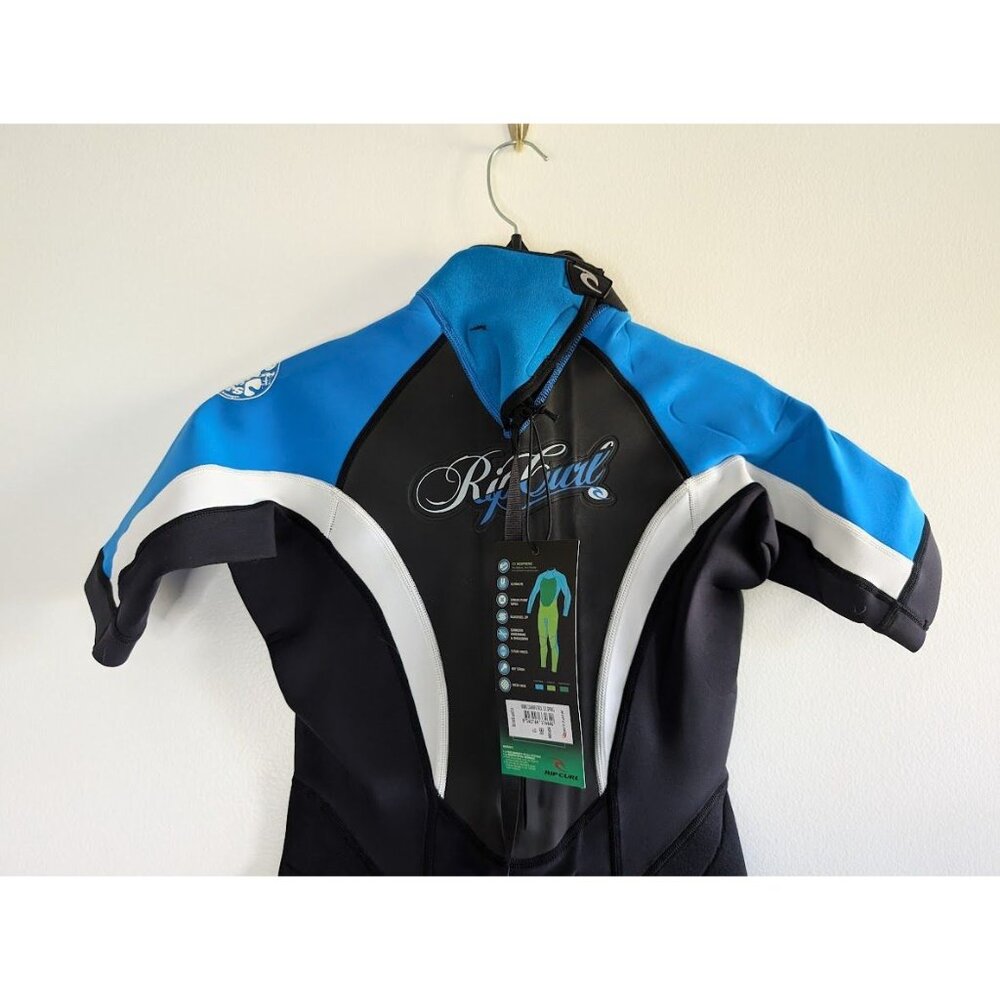 Rip Curl Women's Black and Blue Short Sleeve Springsuit Wetsuit - Picture 5 of 5
